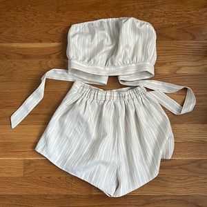 revolve tan stripe tube set